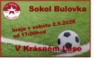 Sokol Bulovka hraje 2.5.2026 od 17:00hod. v Krásném Lese