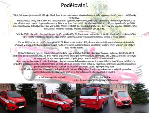 Poděkování SDH Bulovka